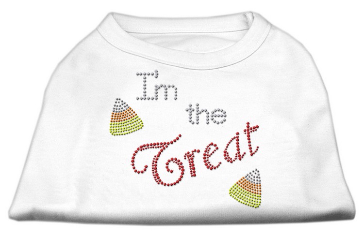 I'm the Treat Rhinestone Dog Shirt White XXL